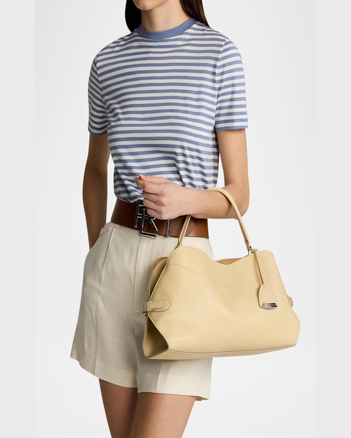Ralph Lauren The Ralph Leather Shoulder Bag In Light Sand