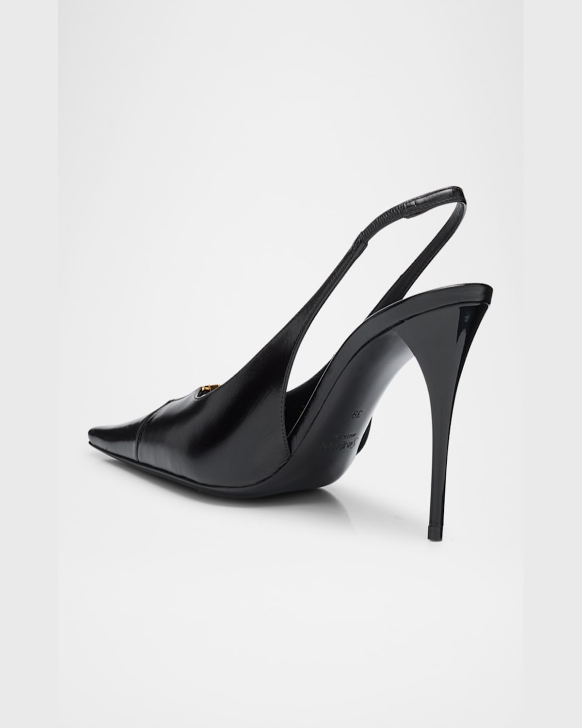 Saint Laurent Babylone Breteuil Slingback Pumps In Smooth Leather In Black