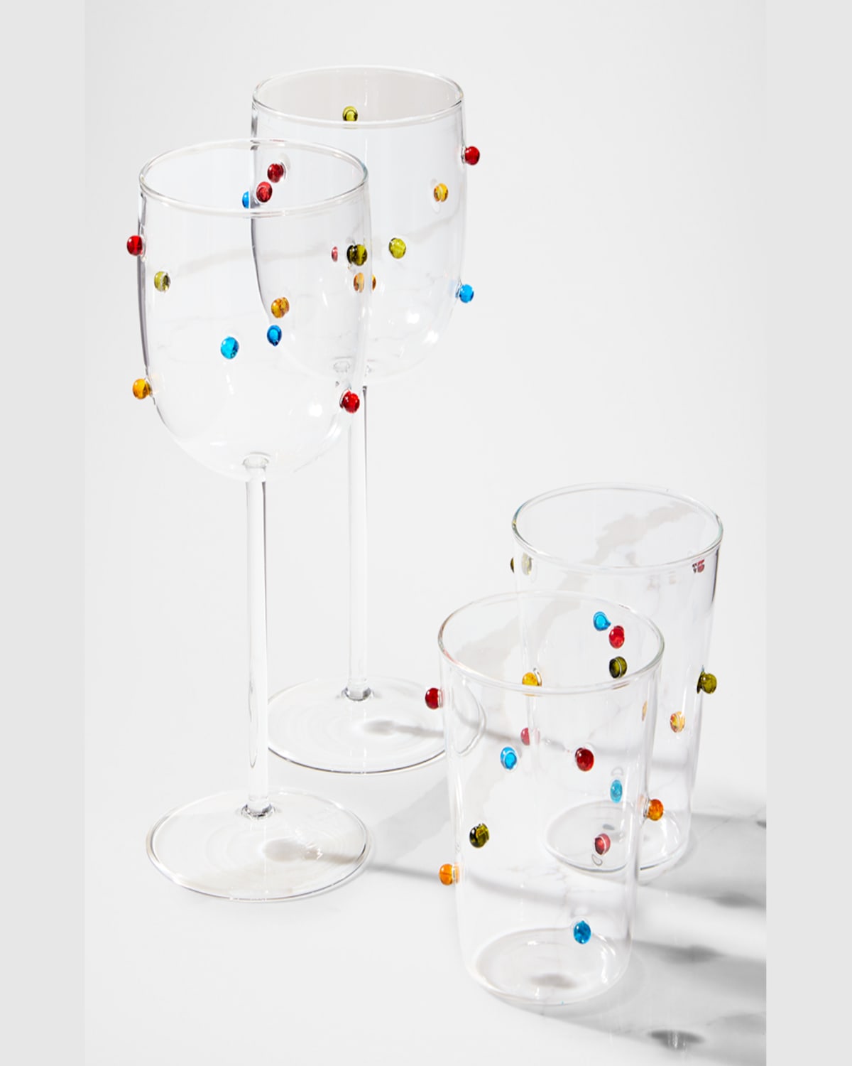 Neiman Marcus Colorful Beaded Wine Glasses, 16.8 Oz. - Set Of 2