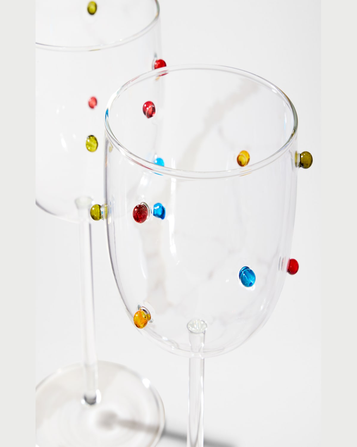 Neiman Marcus Colorful Beaded Wine Glasses, 16.8 Oz. - Set Of 2