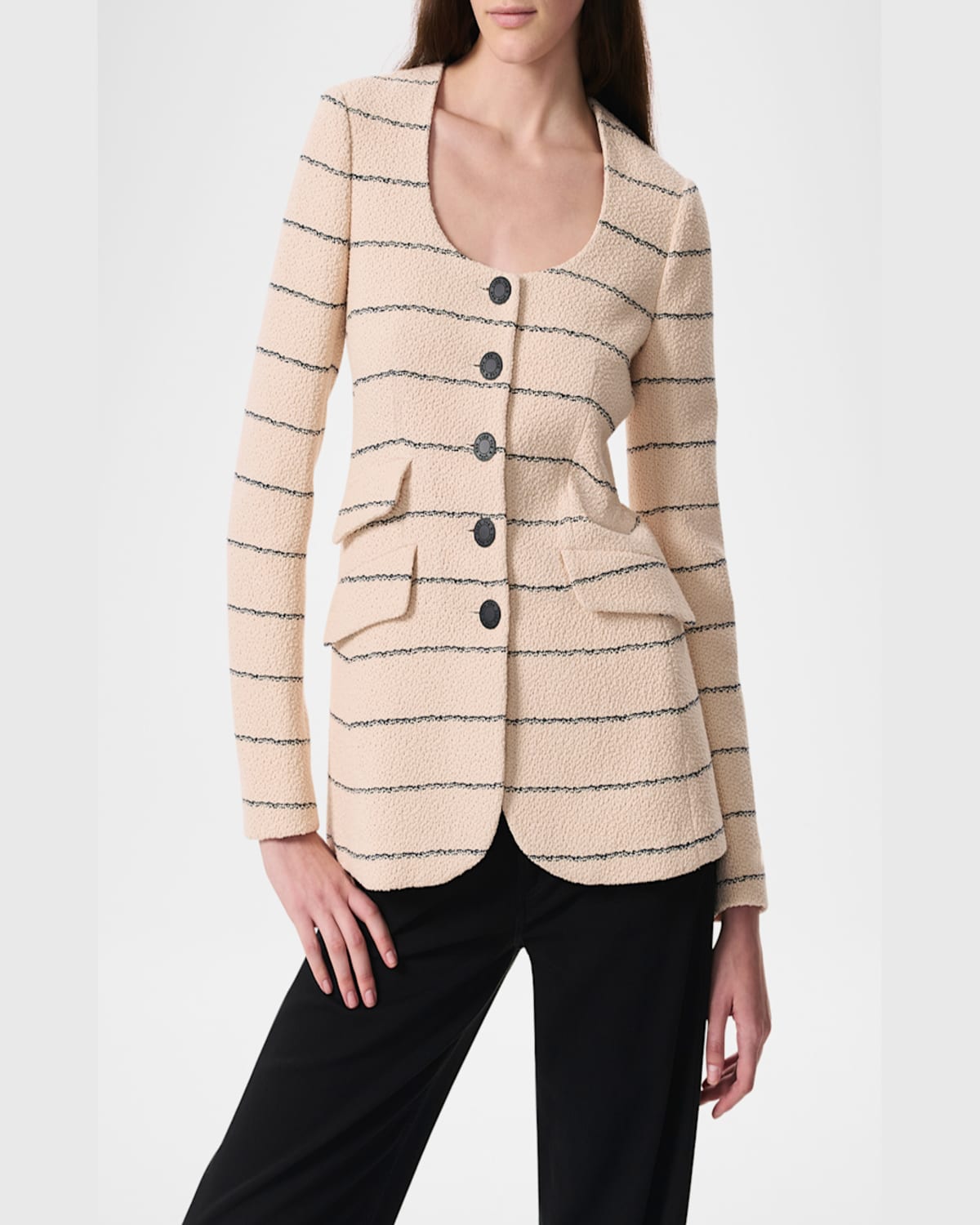 Rag & Bone Roslyn Tweed Blazer Crm In Crm