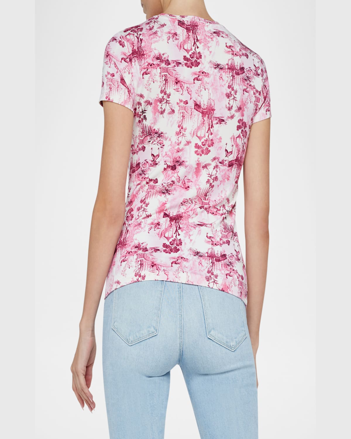 Shop L Agence Ressi Short-sleeve Porcelain Tee In Wh Pk Porcelain Renaissance
