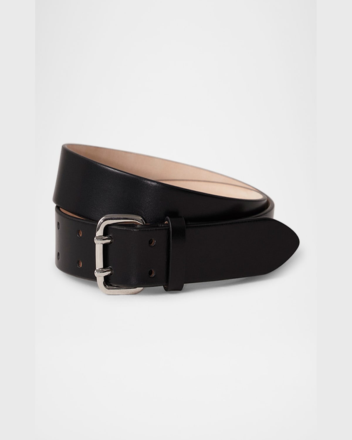 Dehanche Mini Hutch Leather Belt In Black Silver