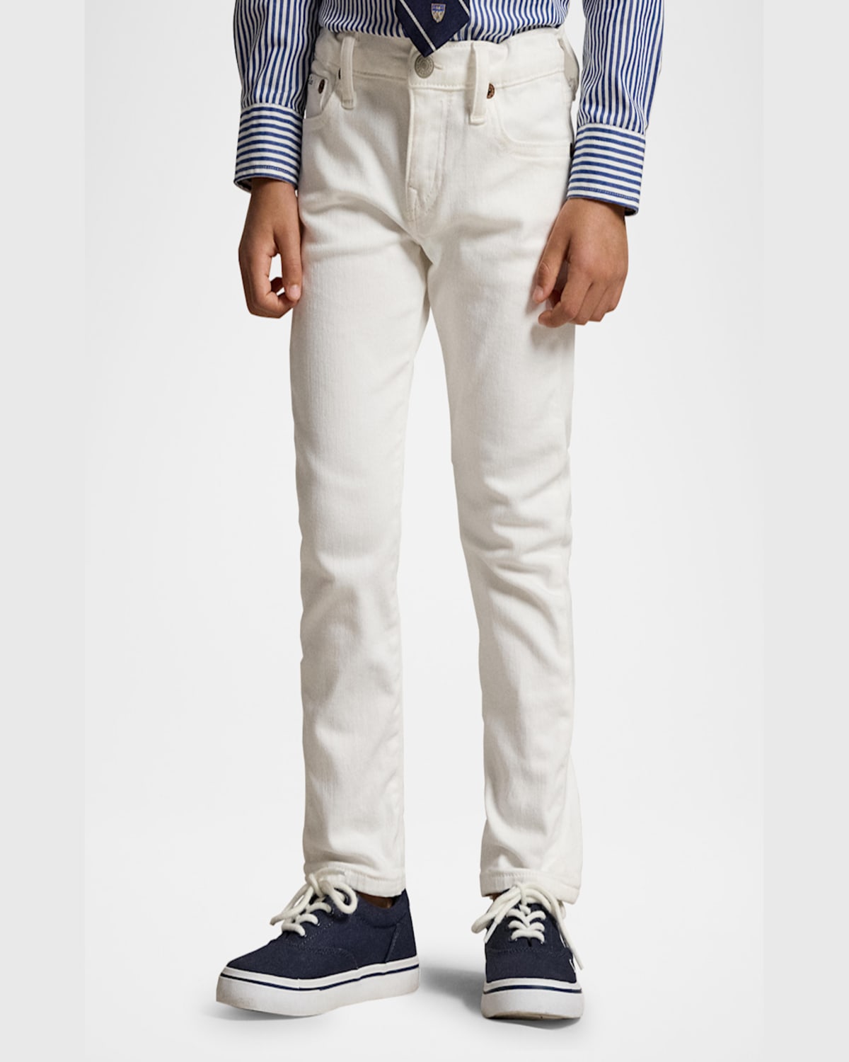 Ralph Lauren Boy's Slim-fit Denim Jeans In Cohen White