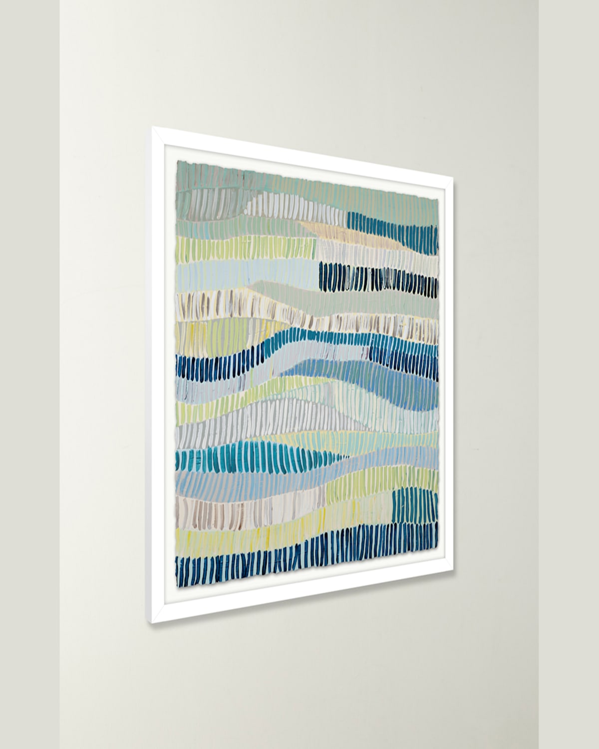 RFA FINE ART BLUE FENCE 2 FRAMED GICLEE ON PAPER BY H. SCOTT 