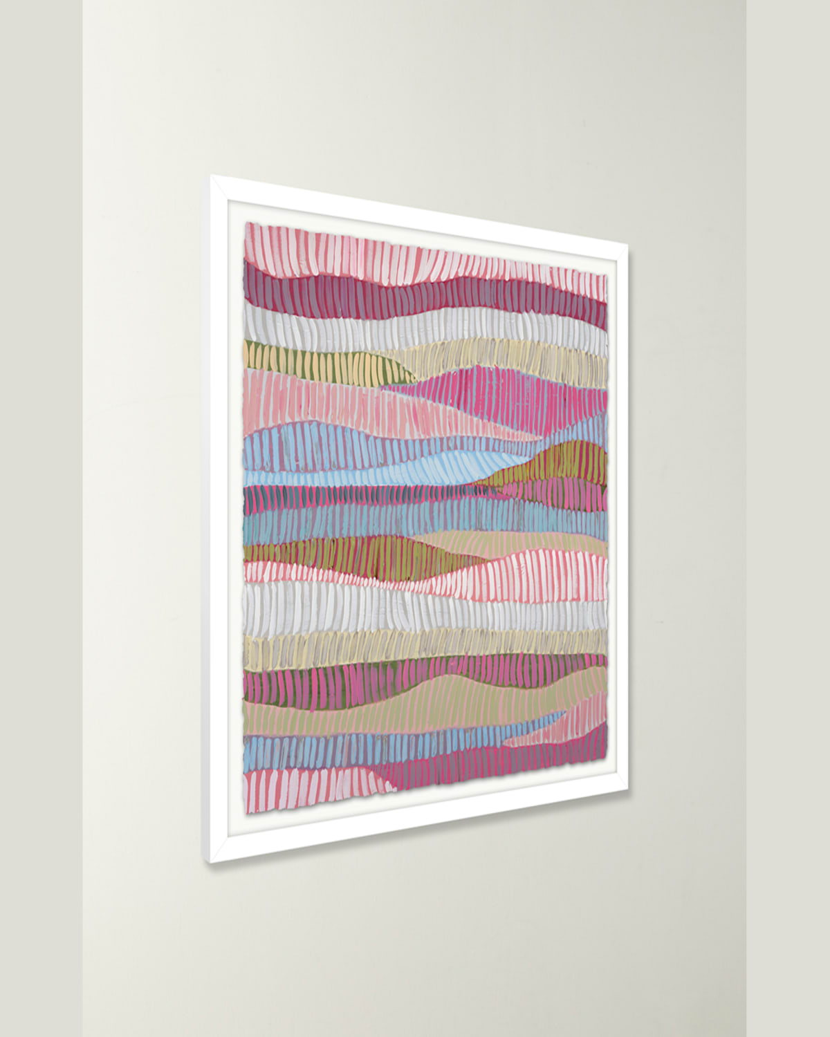 RFA FINE ART PINK FENCE 2 FRAMED GICLEE ON PAPER BY H. SCOTT 
