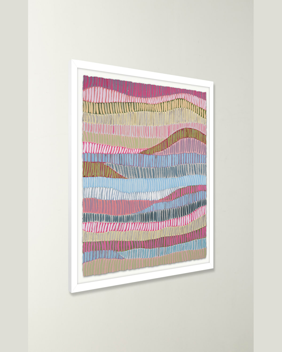 RFA FINE ART PINK FENCE 1 FRAMED GICLEE ON PAPER BY H. SCOTT 