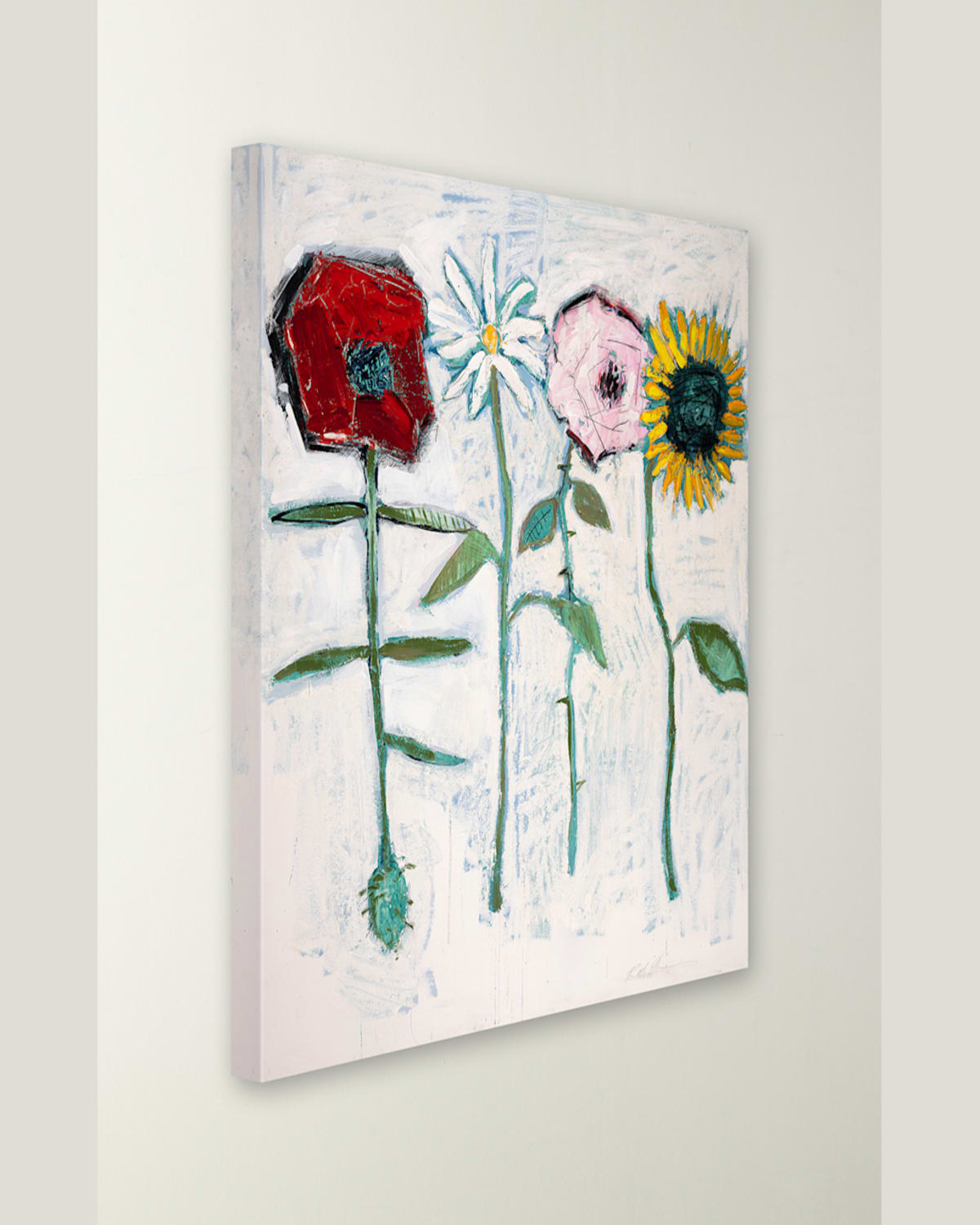 RFA FINE ART FOUR FLOWERS GICLEE ON GALLERY-WRAPPED CANVAS BY H. SCOTT 
