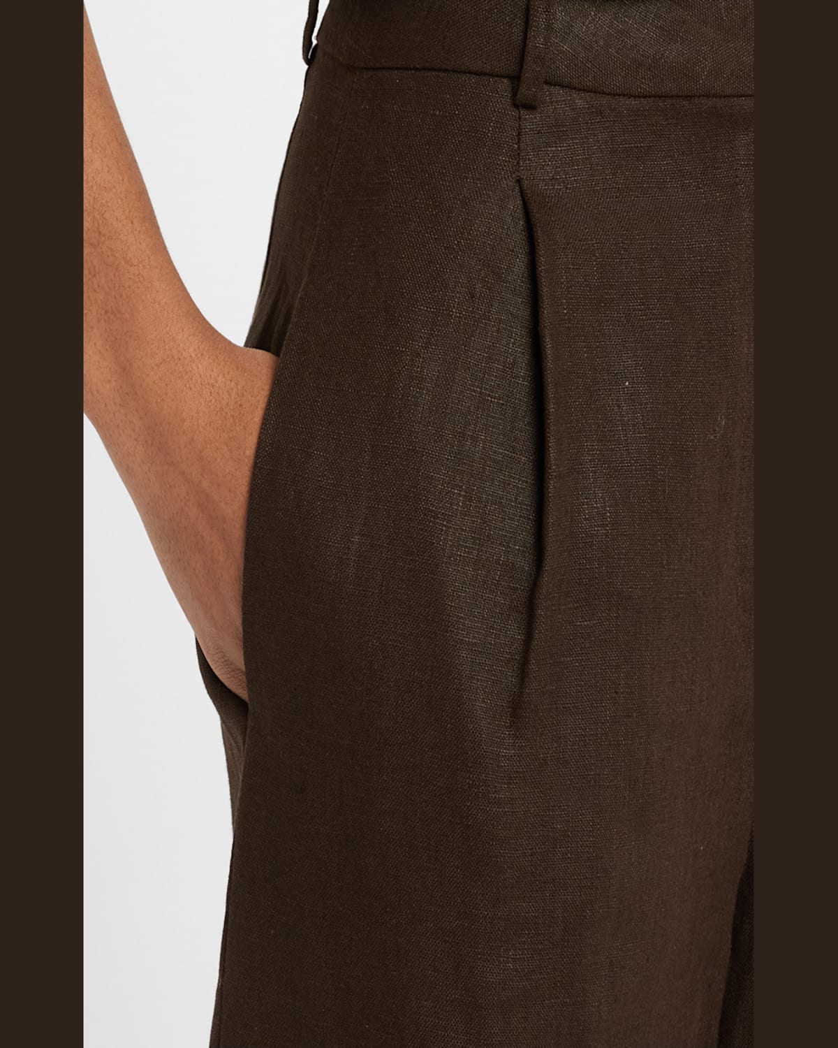 Faithfull The Brand Stevie Straight Linen Trousers In Coffee