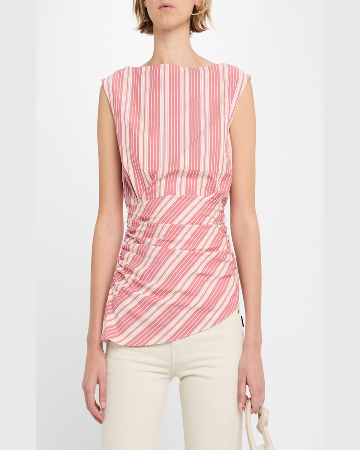Faithfull The Brand Reign Striped Boat-neck Top In Purple