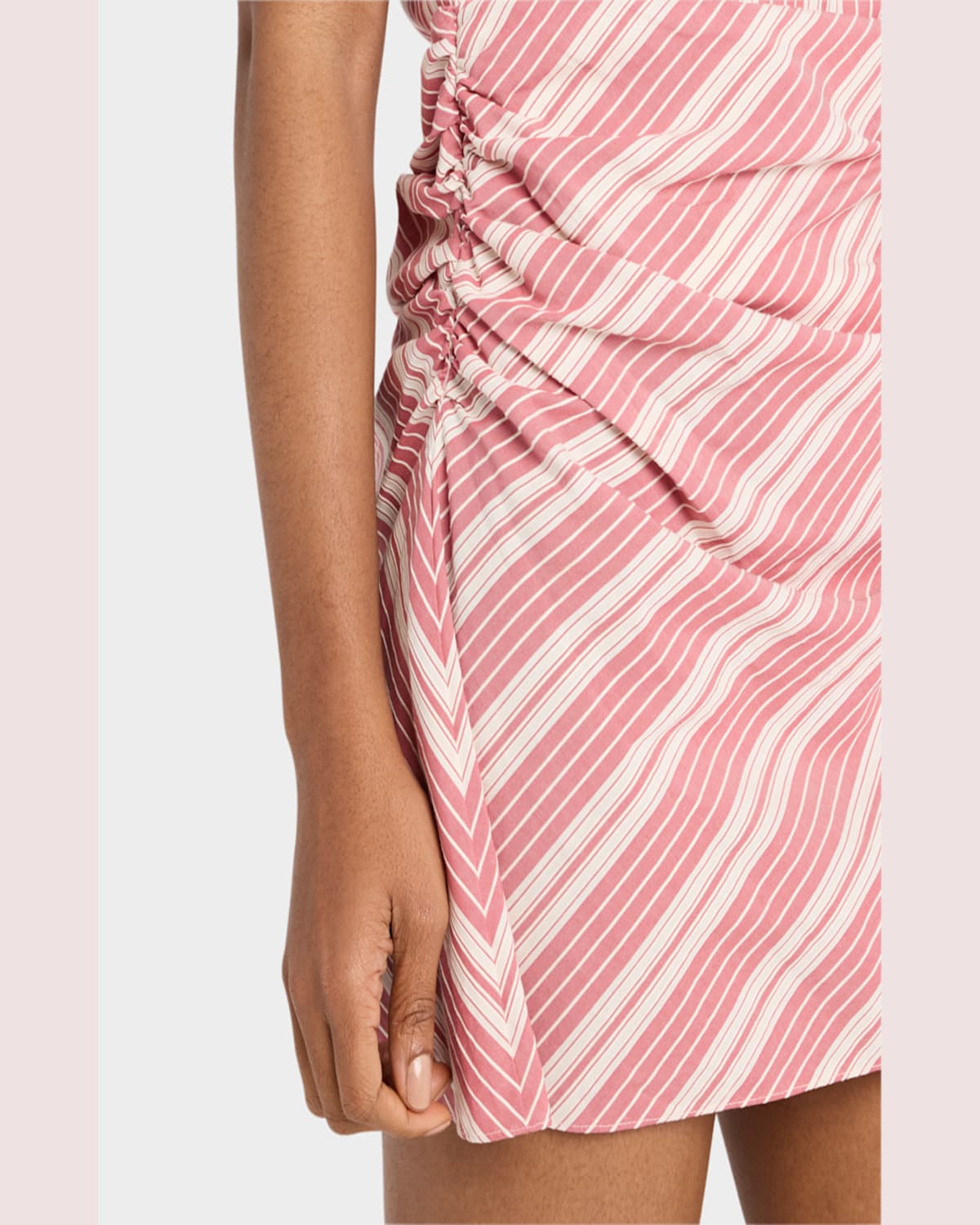 Faithfull The Brand Reign Stripe Draped Mini Dress In Cherry Stripe