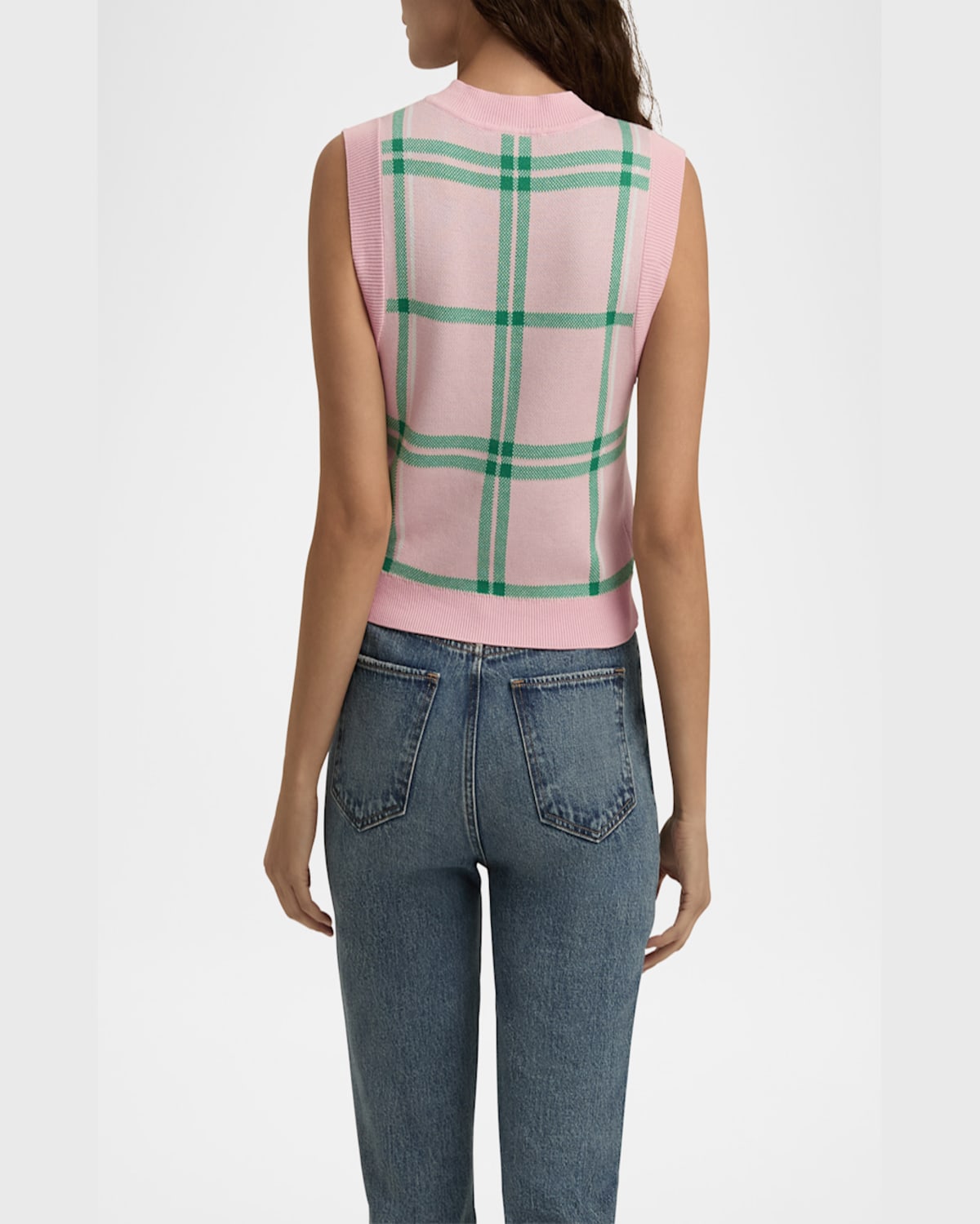 Favorite Daughter The Veronica Plaid Sweater Vest In Wisteria Plaid