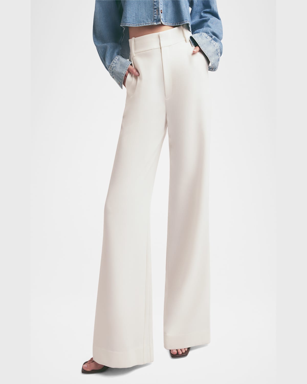 Favorite Daughter Exclusive Phoebe Twill Cropped Flared-leg Pants In Ivory