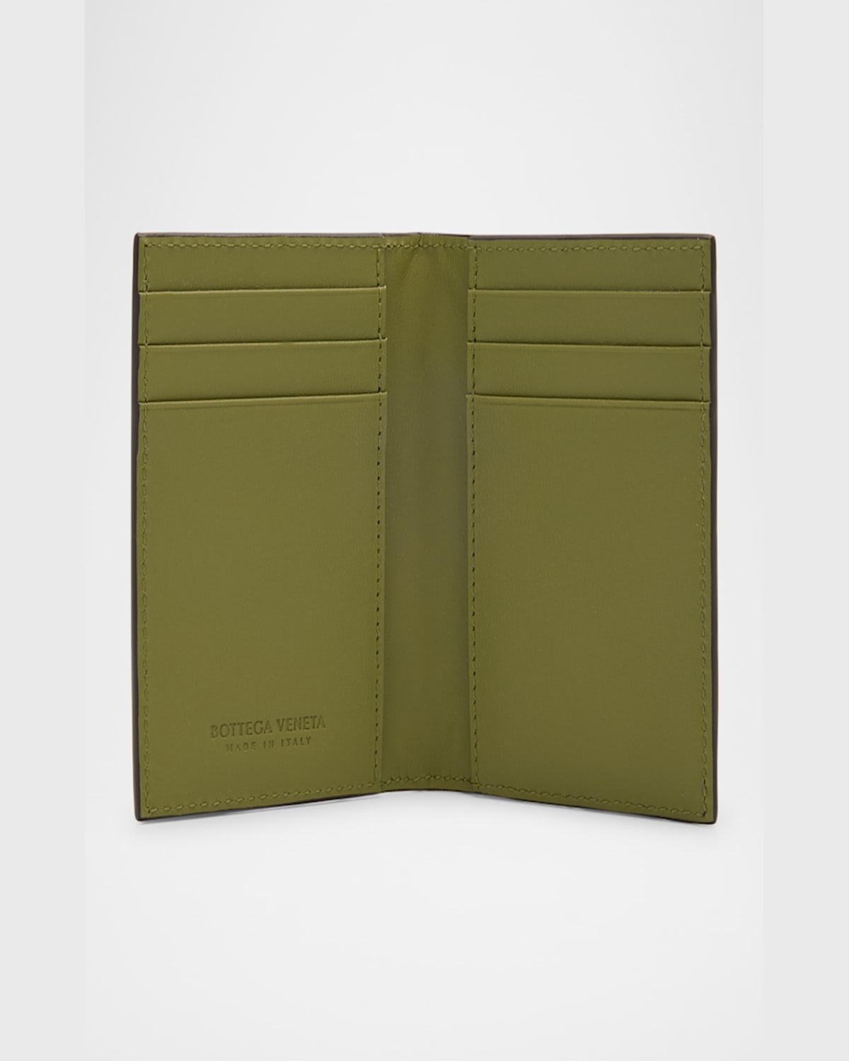 Bottega Veneta Men's Intrecciato Leather Flap Card Case In Truffle