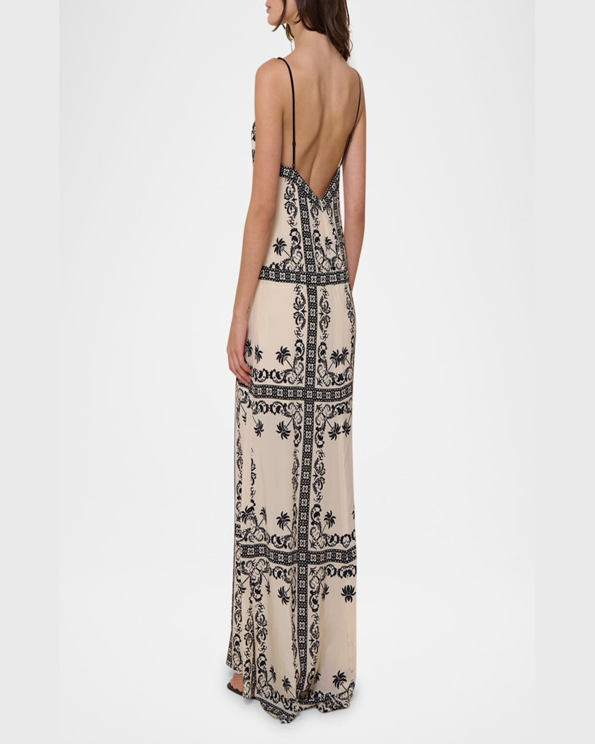 Shop Johanna Ortiz Reinvention Sleeveless Silk Maxi Dress In Tropicalismo Andaluz Ecrublack