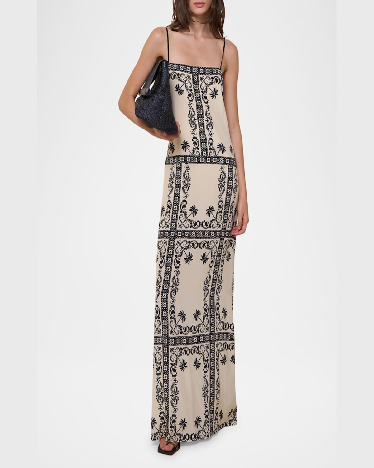 Shop Johanna Ortiz Reinvention Sleeveless Silk Maxi Dress In Tropicalismo Andaluz Ecrublack