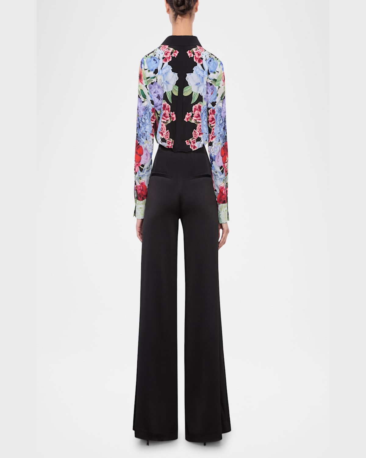 Alice And Olivia Brady Siim Button-front Top In Garden Brunch Black