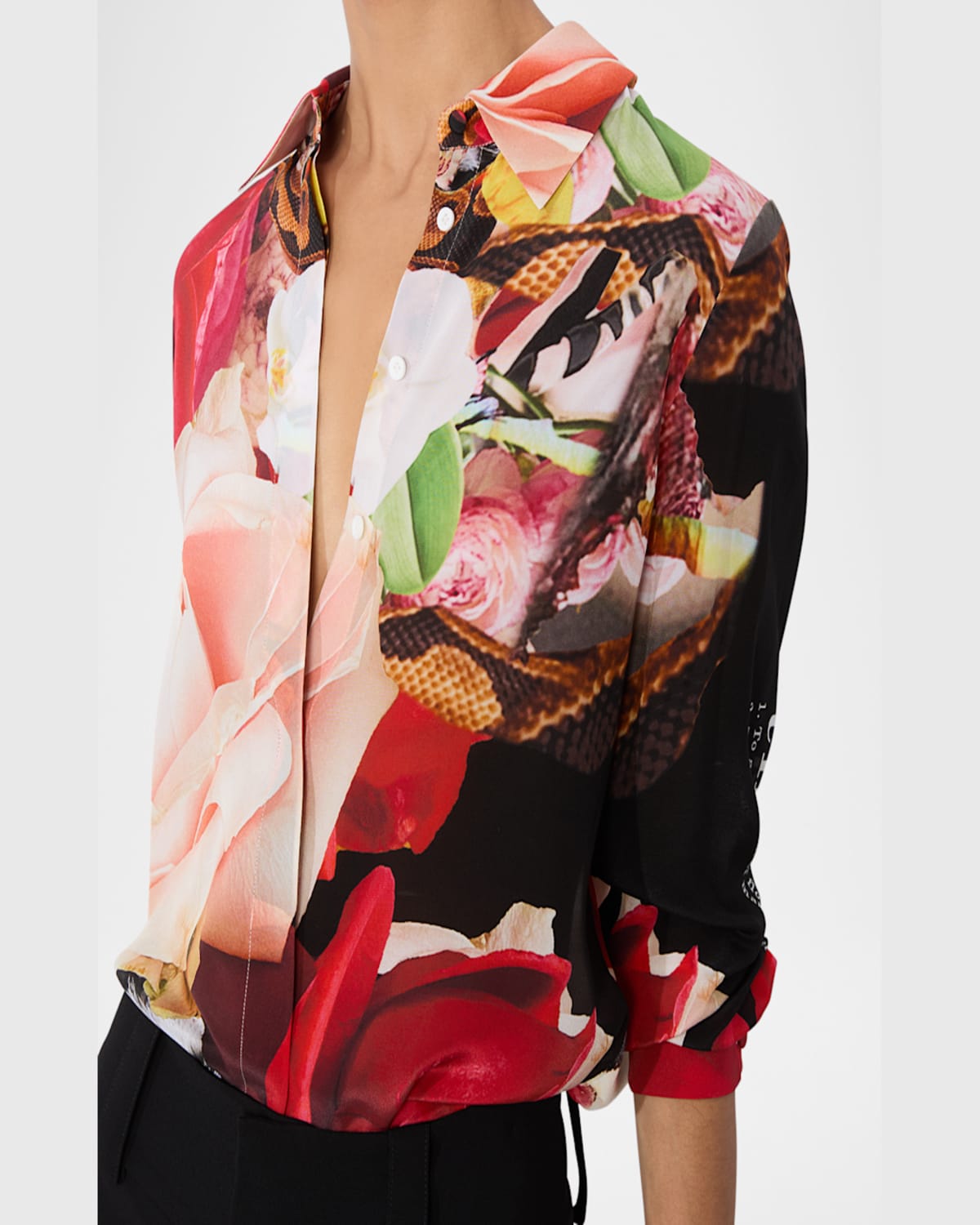Alice And Olivia X Kelly Dabbah Willa Placket Top In Thrive