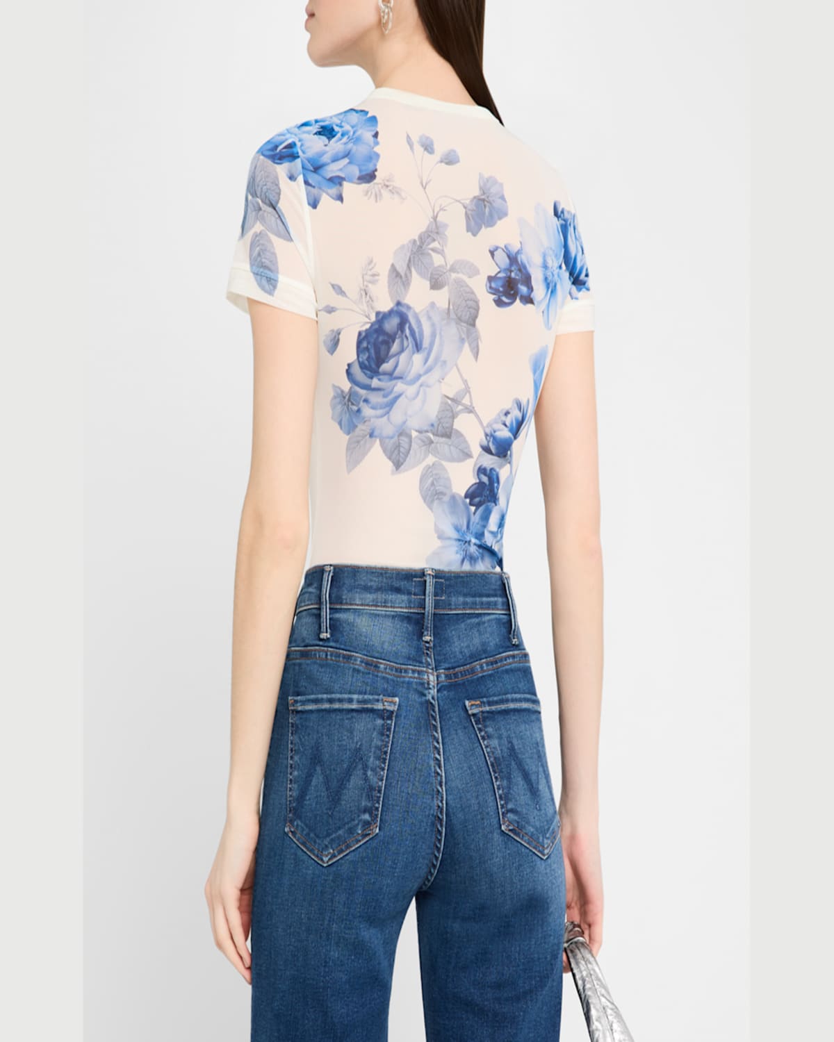 Alice And Olivia Tess Crewneck Tee In Affection Small