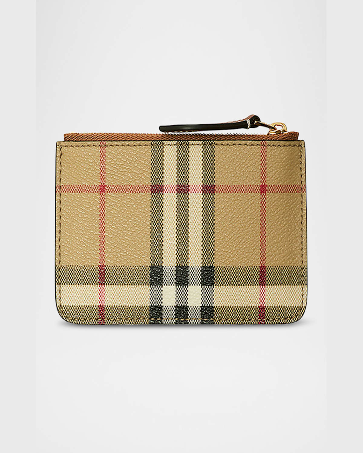 Burberry Kelbrook Check Leather Coin Case In Archive Beige
