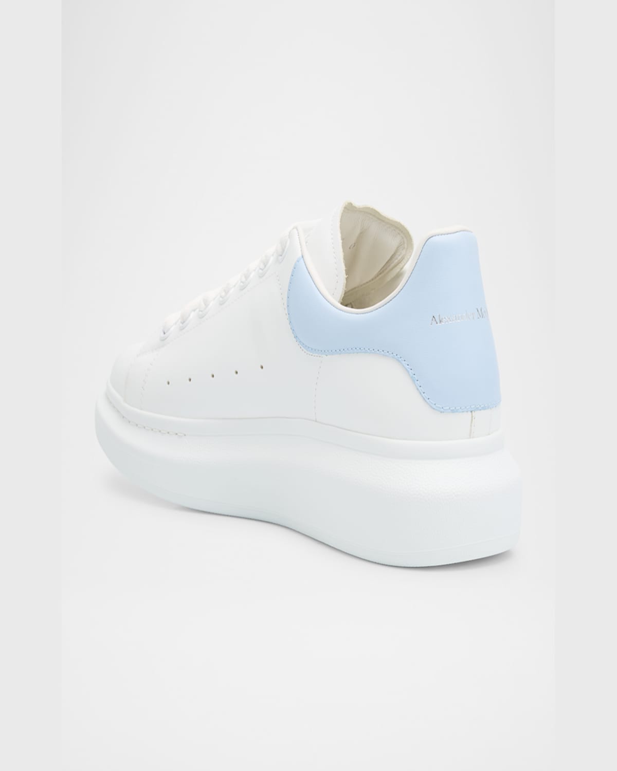 Alexander Mcqueen Men's Oversized Leather Low-top Sneakers In White