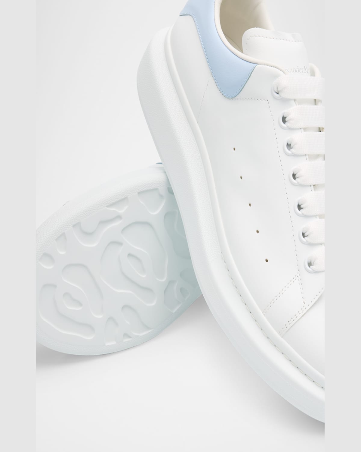 Alexander Mcqueen Men's Oversized Leather Low-top Sneakers In White