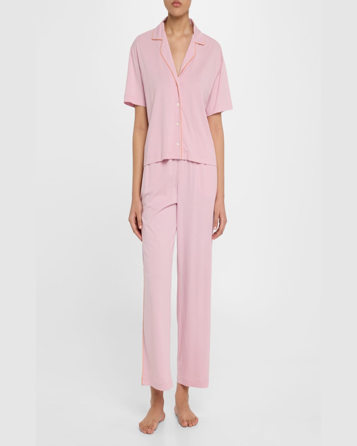 SKIN CECILY CROPPED PIMA COTTON JERSEY PAJAMA SET 
