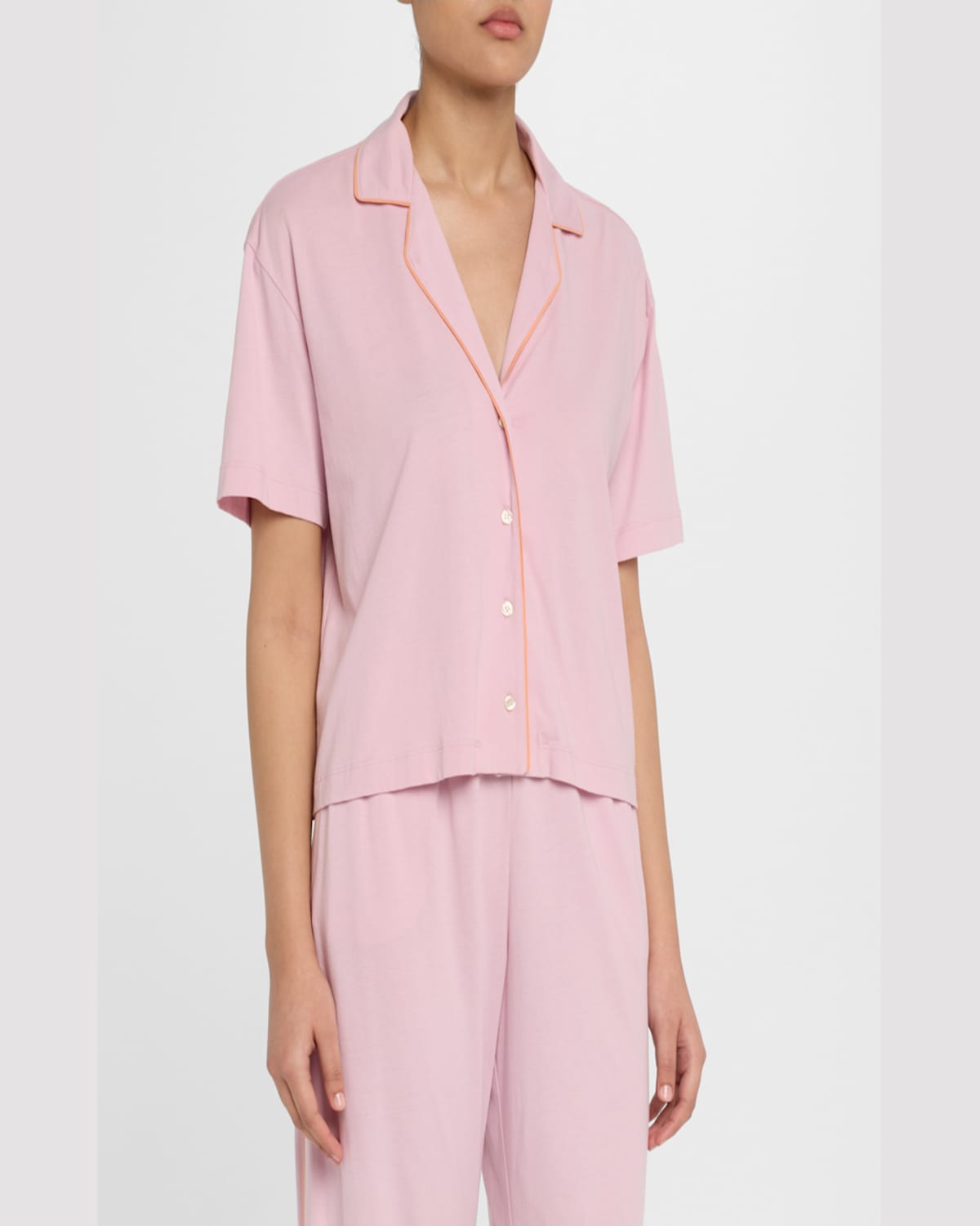 SKIN CECILY CROPPED PIMA COTTON JERSEY PAJAMA SET 