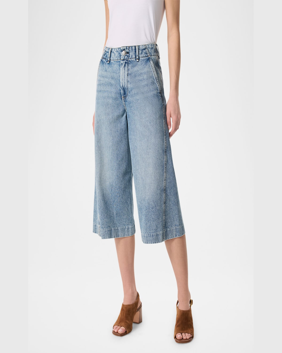 Rag & Bone Jamie High Rise Tailored Culottes Pacific In Pacific