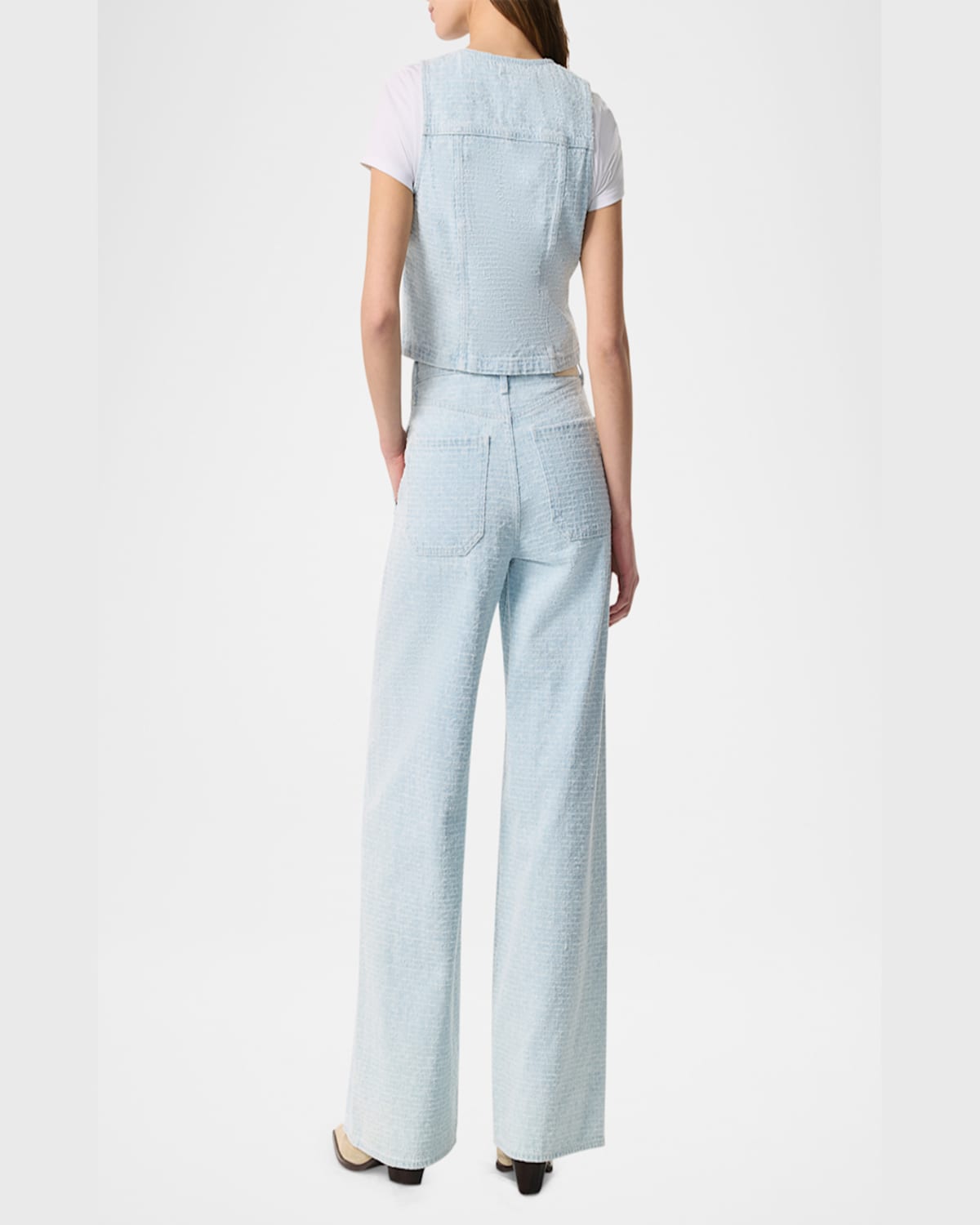 Rag & Bone Juliana Tweed Button-front Vest In Sky Blue Tweed In Blue