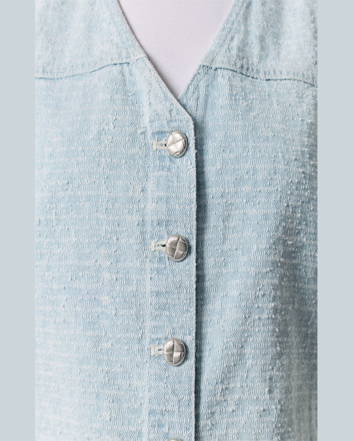 Rag & Bone Juliana Tweed Button-front Vest In Sky Blue Tweed In Blue