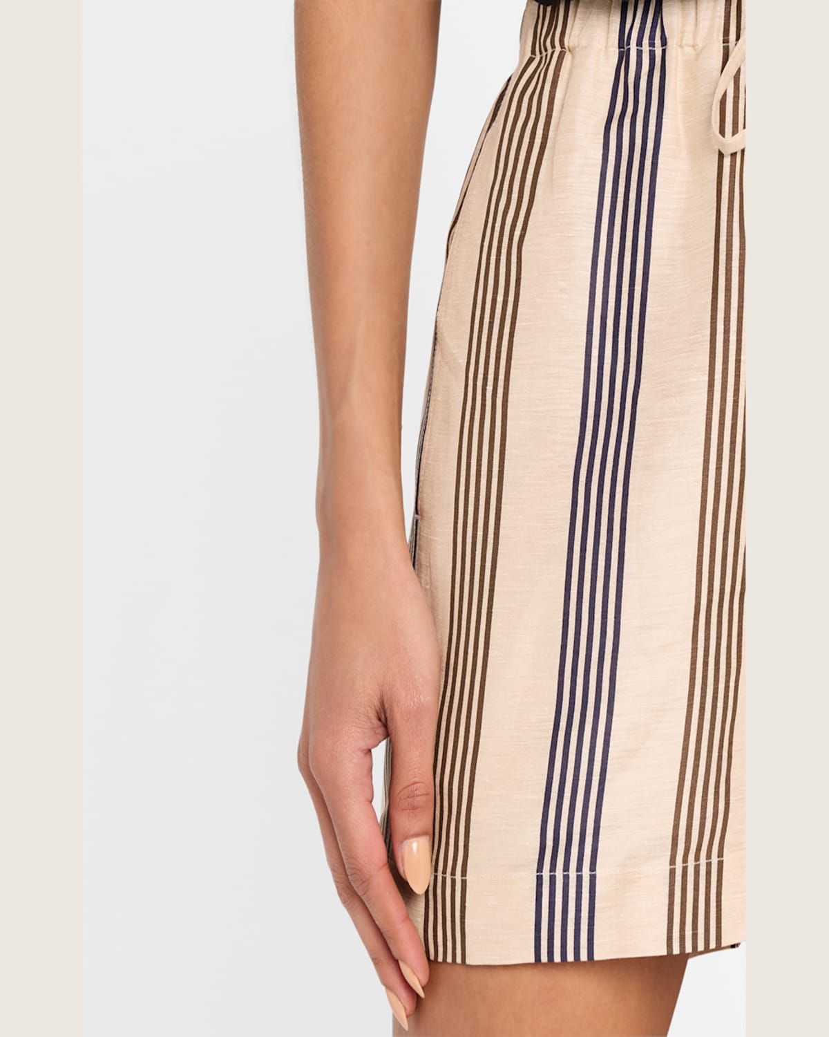 Rag & Bone Logan Linen Beach Shorts Cream Stripe In Crmstripe
