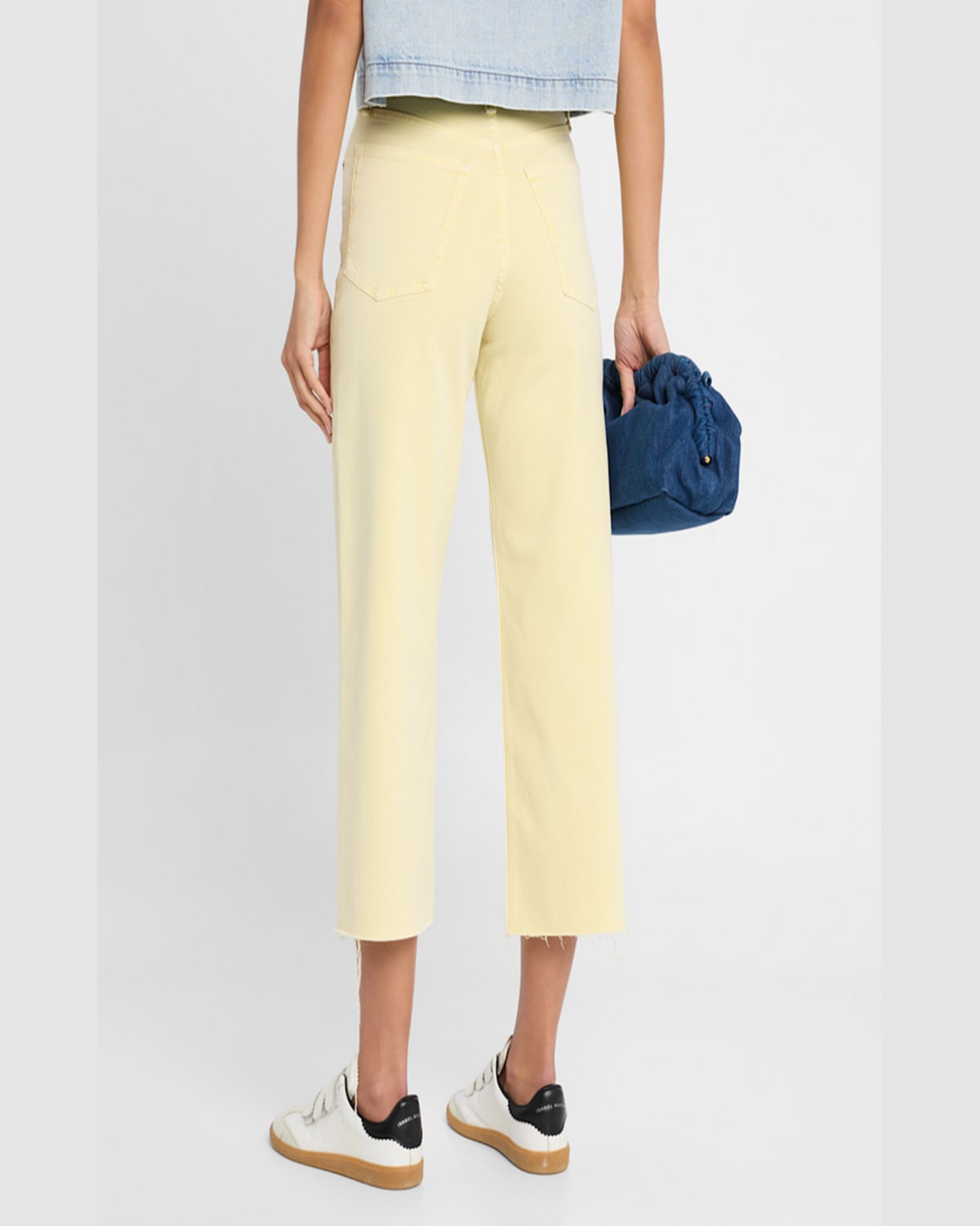 Shop Rag & Bone Andi High-rise Wide-leg Ankle Jeans In Pastelylw