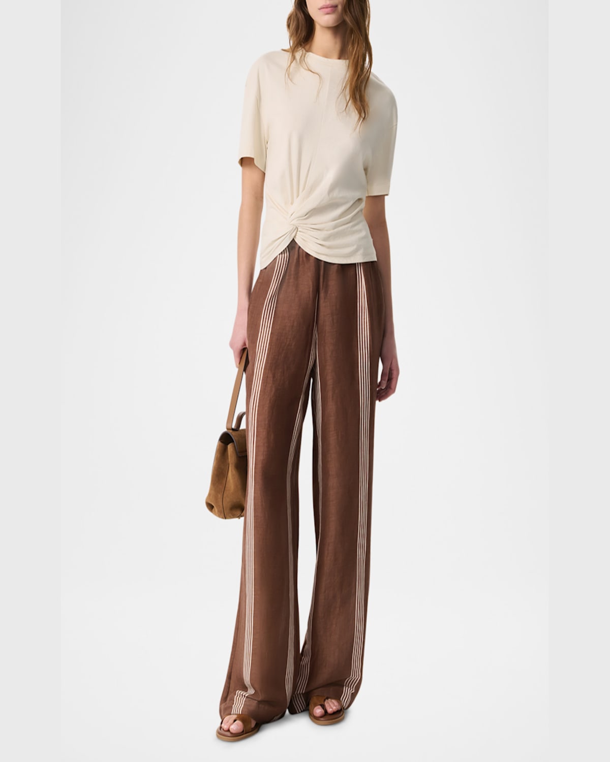 Rag & Bone Mica Draped Tee In Ivory