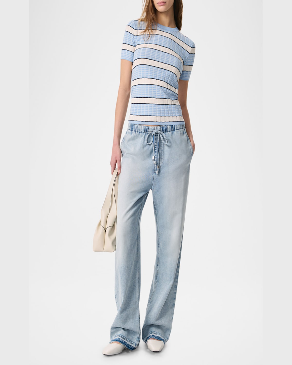 Rag & Bone Eloise Stripe Short-sleeve Tee In Ltblumult