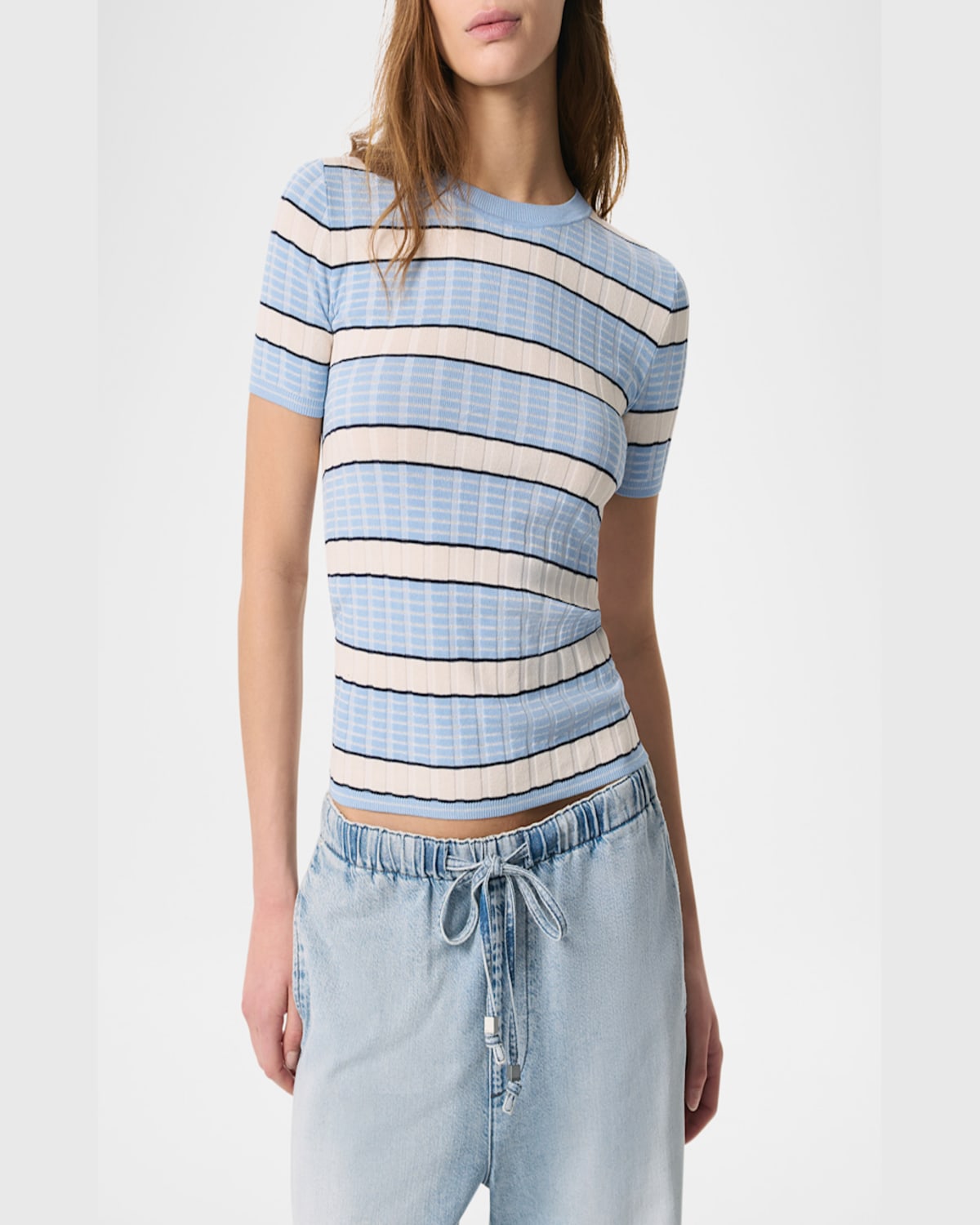 Rag & Bone Eloise Stripe Short-sleeve Tee In Ltblumult