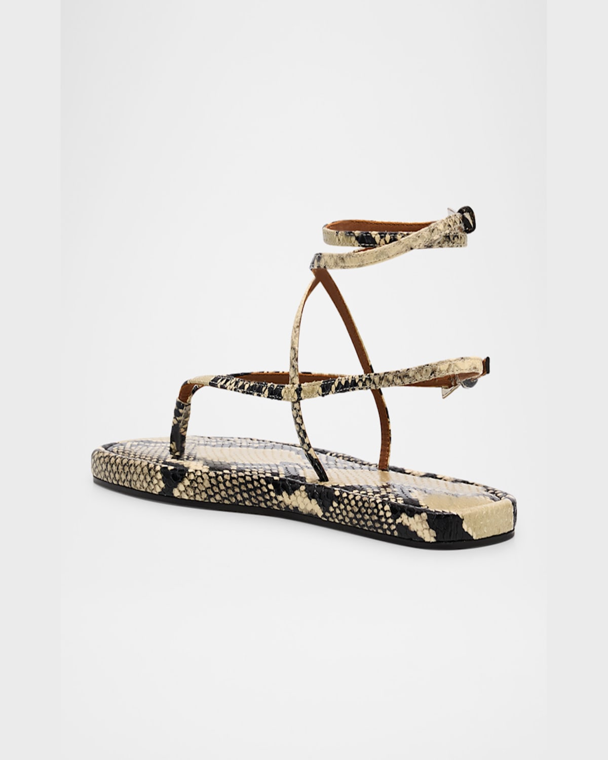 Paris Texas Hydra Snake-embossed Strappy Sandals In Naturale