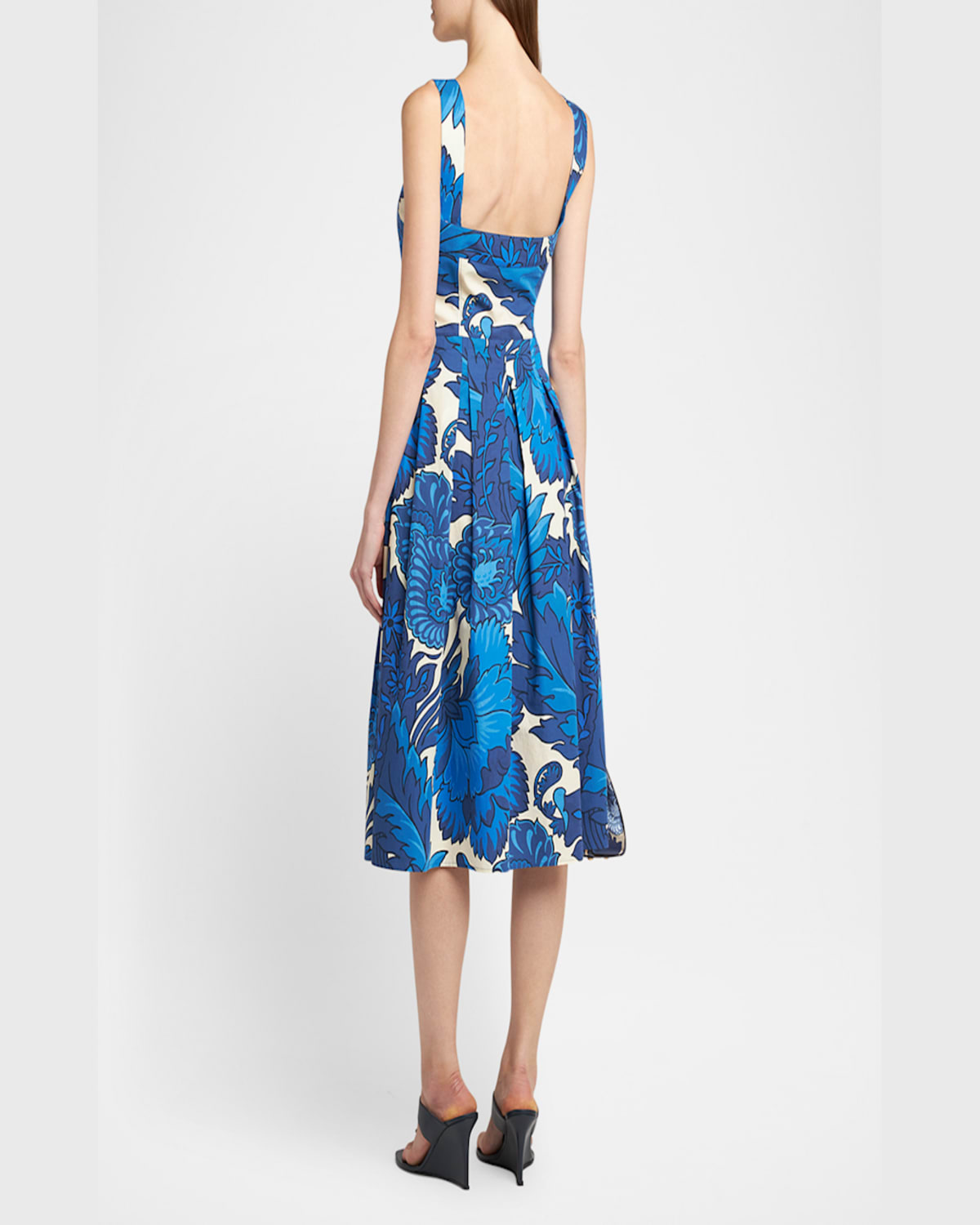 Etro Sleelvess Cotton Sleevless Sundress In Print On Pale Blue B
