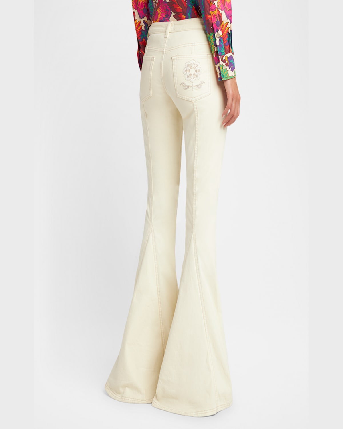 ETRO MID-RISE SOFT DENIM FLARE JEANS 