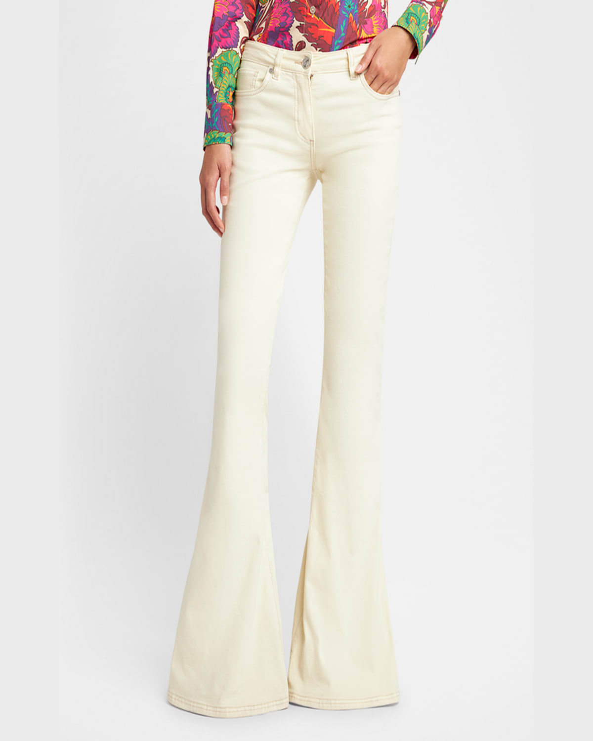ETRO MID-RISE SOFT DENIM FLARE JEANS 