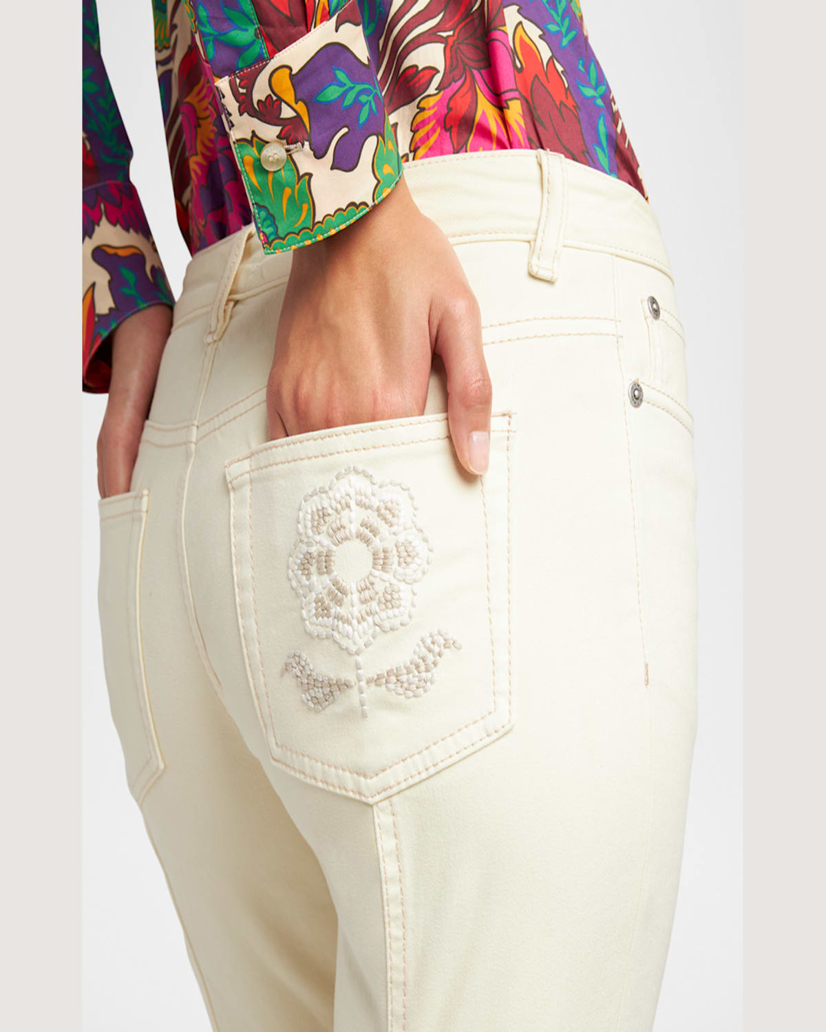 ETRO MID-RISE SOFT DENIM FLARE JEANS 