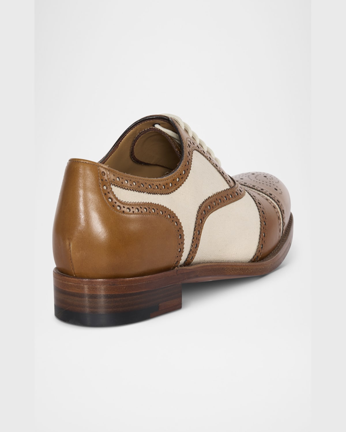 Paul Stuart Men's Specter Canvas And Brogue Leather Derby Shoes
