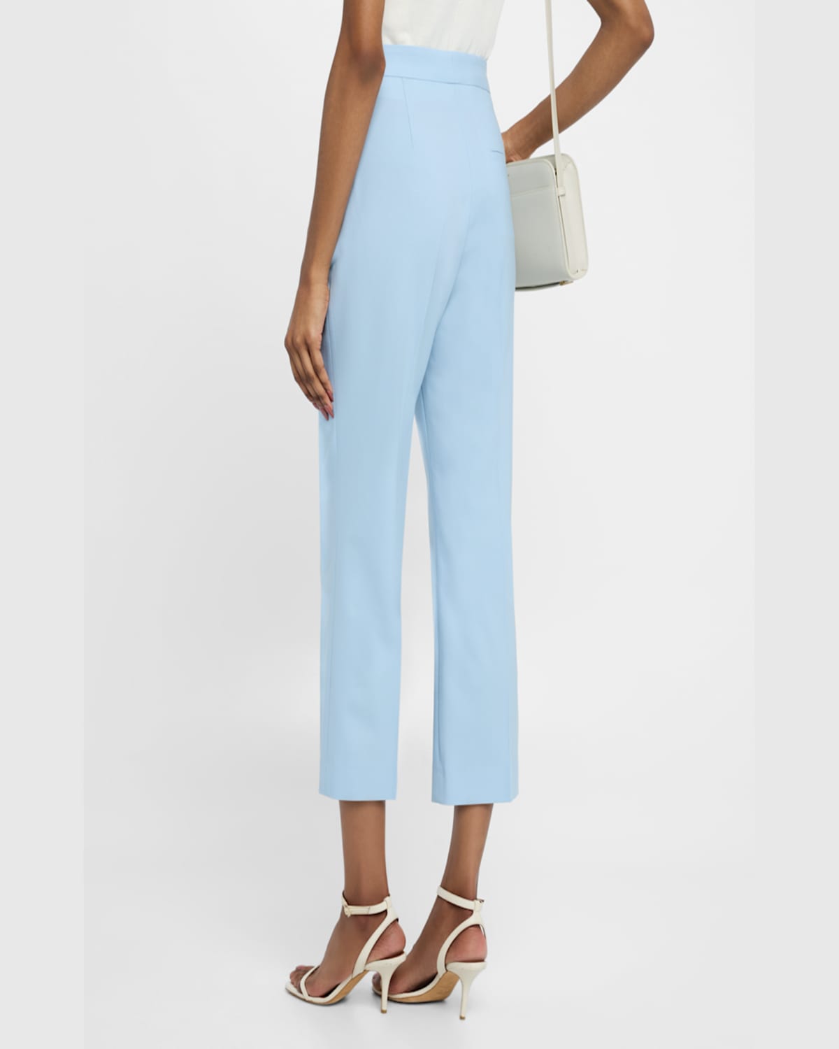 Maria Mcmanus High-rise Kickflare-leg Crop Trousers In Sky Blue