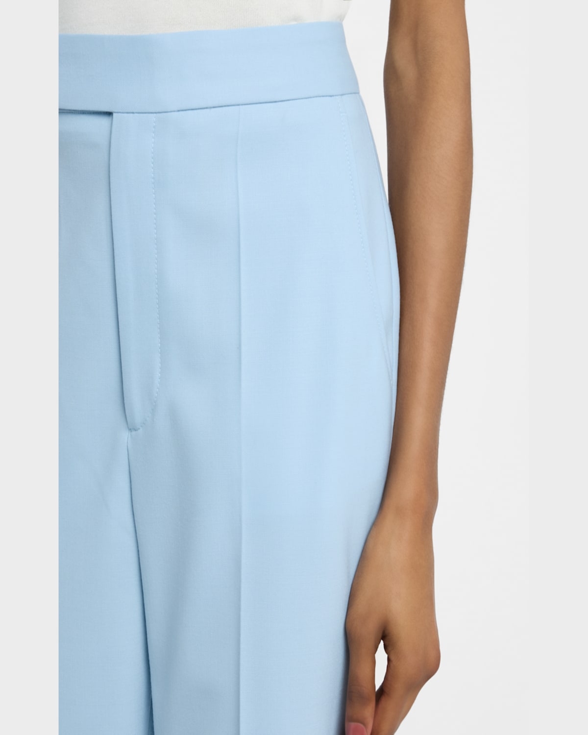 Maria Mcmanus High-rise Kickflare-leg Crop Trousers In Sky Blue