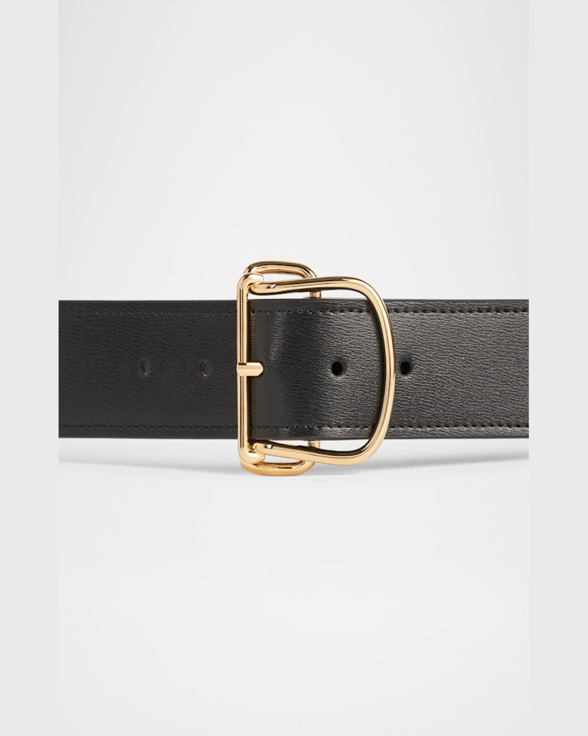 Totême Swirl Medium Leather Belt In Black 001