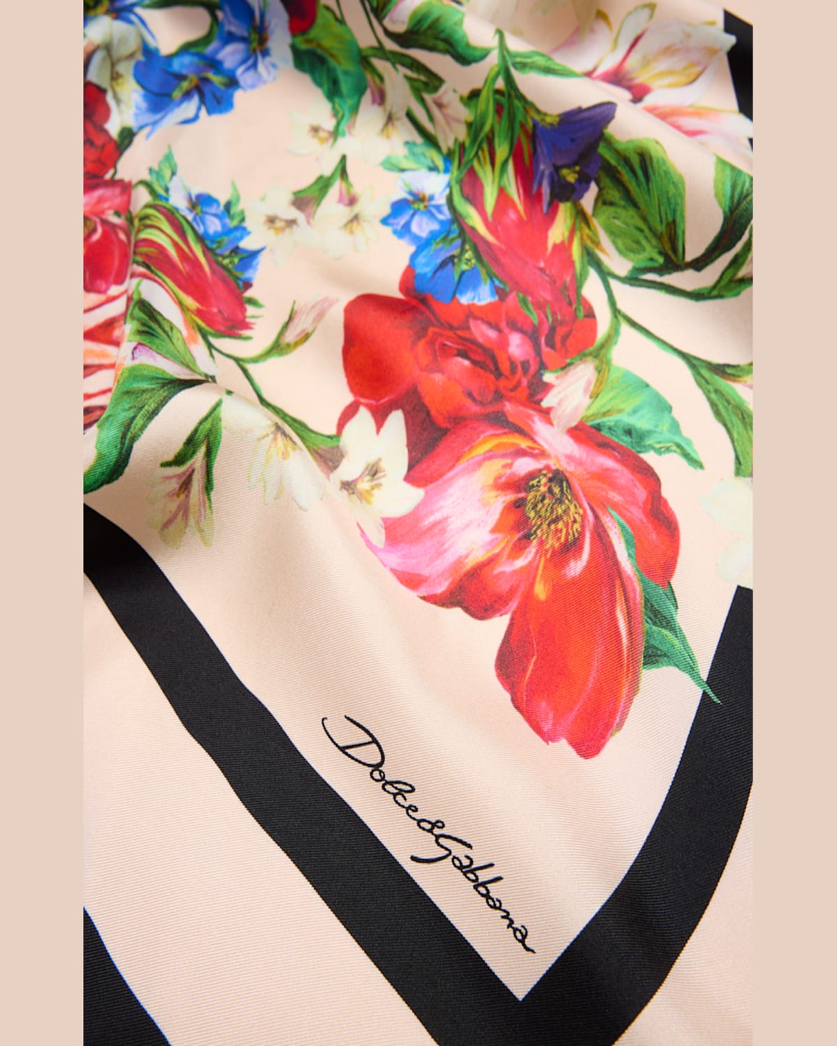 Dolce & Gabbana Square Scarf Flower Print In H25qg Bouquet Fiori F Nudo