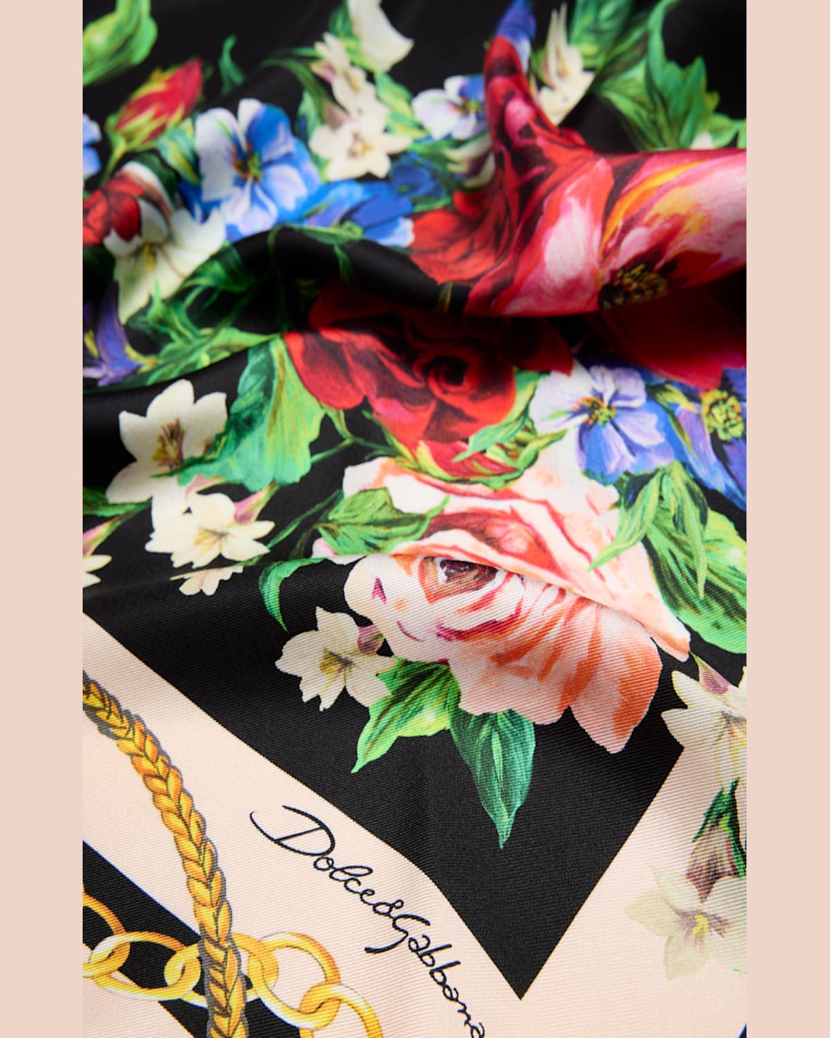 Dolce & Gabbana Floral-print Silk Twill Foulard (70x70) In Hn5qg Bouquet Fiori F Nero