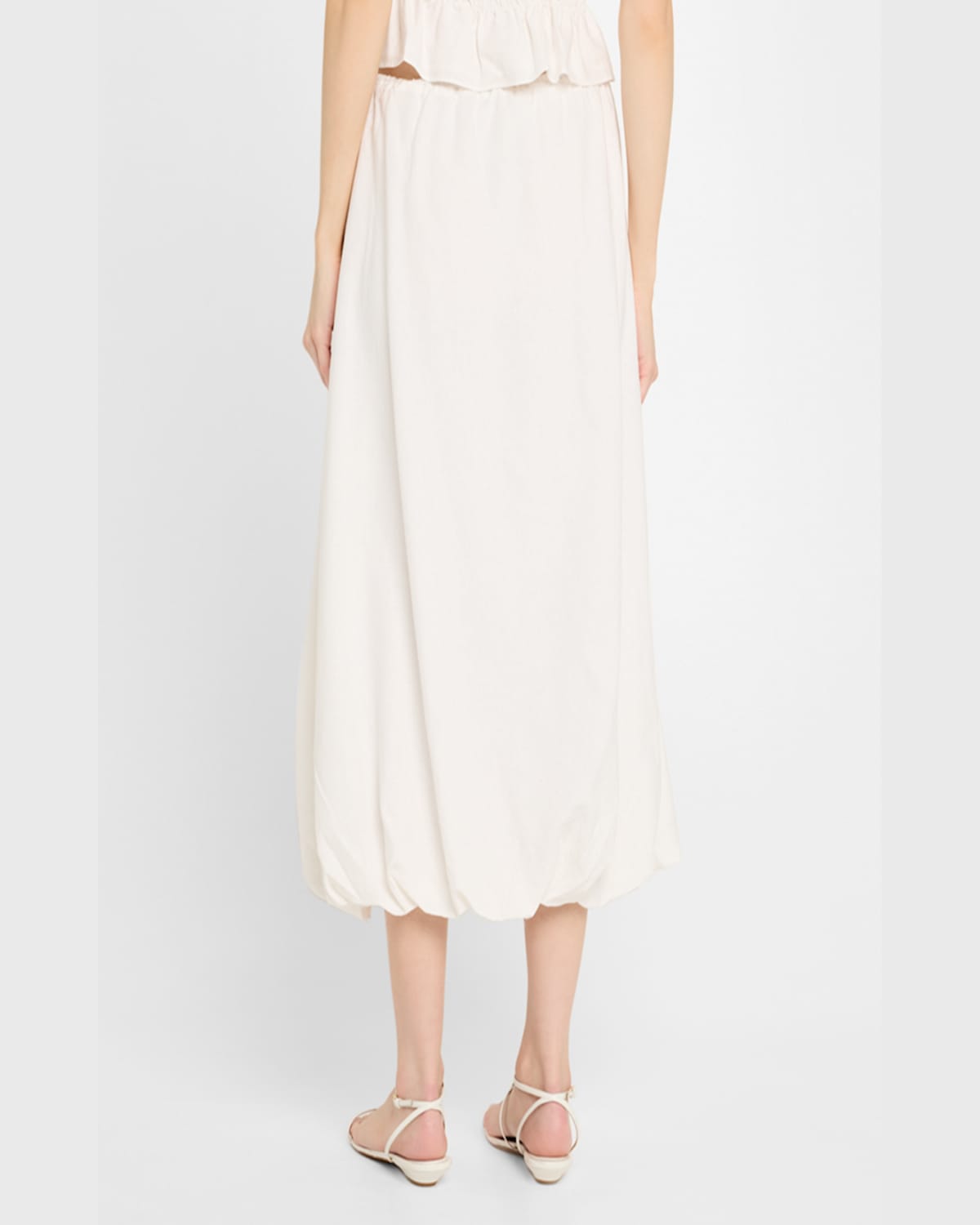 Onia Air Linen Bubble Maxi Skirt In White