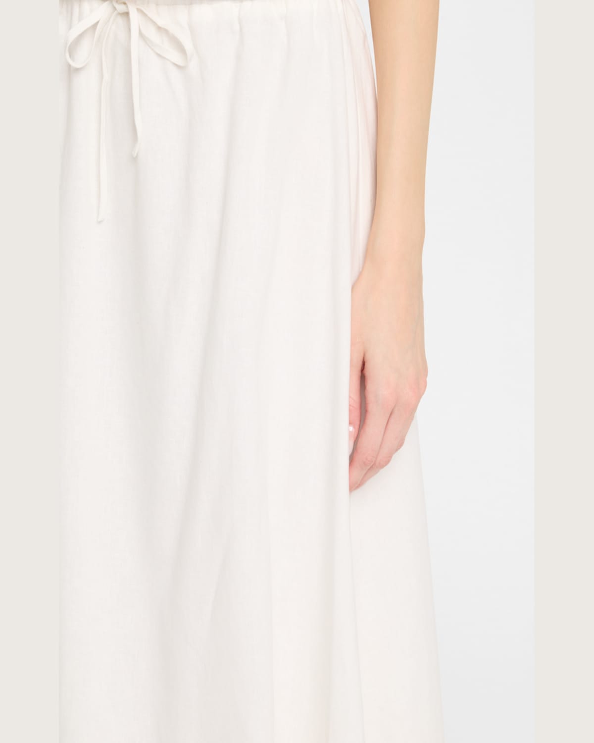 Onia Air Linen Bubble Maxi Skirt In White