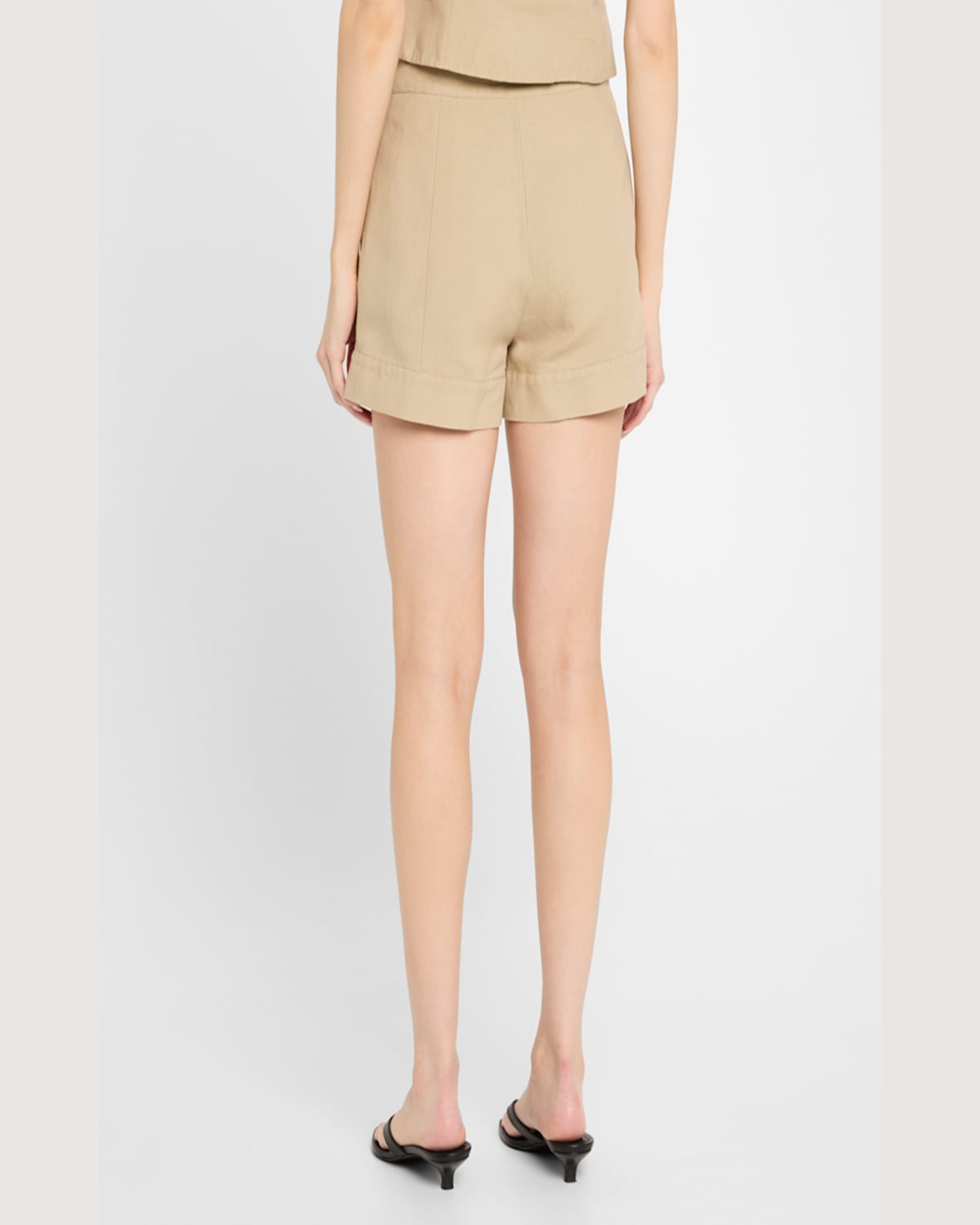 Shop Onia Air Linen Trouser Shorts In Jute